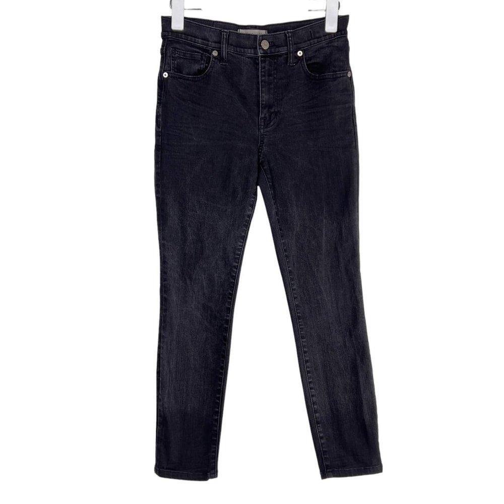 Madewell 9" High Riser Skinny Skinny Charcoal Faded Black Denim Cropped Jeans 27